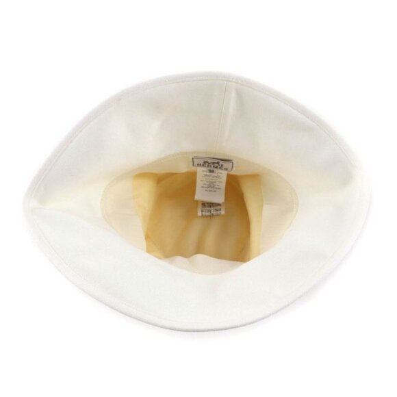Hermes Gaelle Hemp Cotton Blend Hat Bucket Hat White 58 main image 6